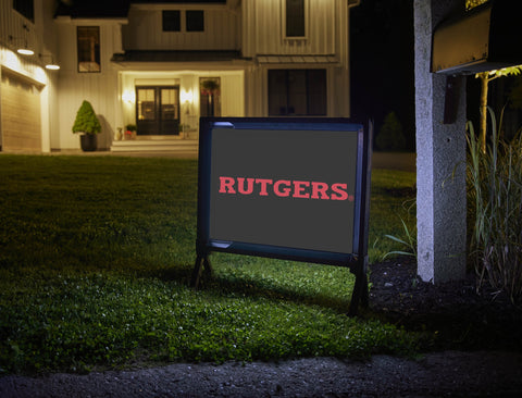 Rutgers Athletic Wordmark Black Yard Sign