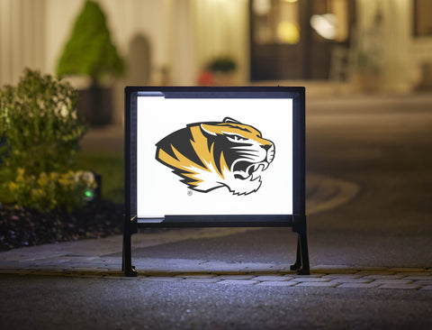 Missouri Tiger Mascot White Lumilawn Sign