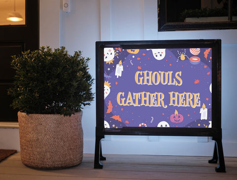 Ghouls Gather Here Halloween Yard Sign