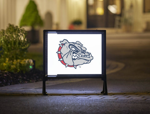 Gonzaga Bulldog Mascot White Lumilawn Sign