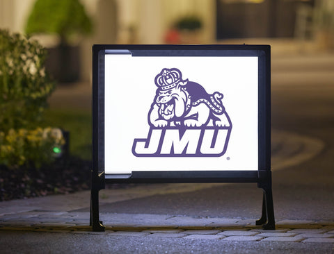 JMU Duke Dog Combo White And Purple Yard Sign