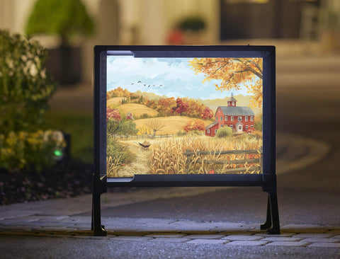 Fall Farm House Landscape Yard Sign