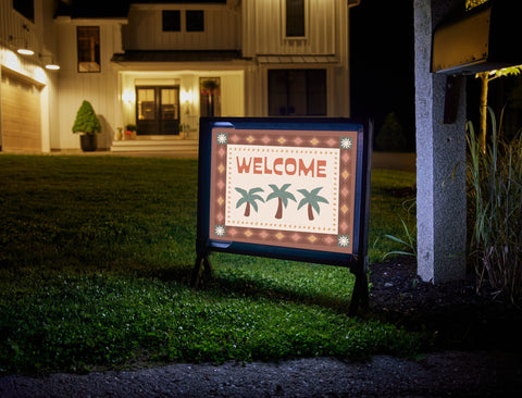 Boho Welcome Lumilawn Sign