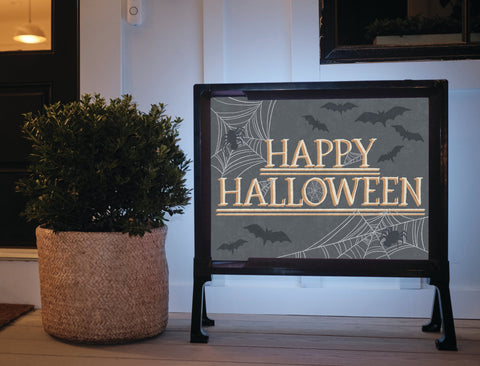 Happy Halloween Cobwebs Lumilawn Sign