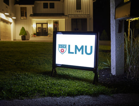 LMU Shield Mark White Yard Sign