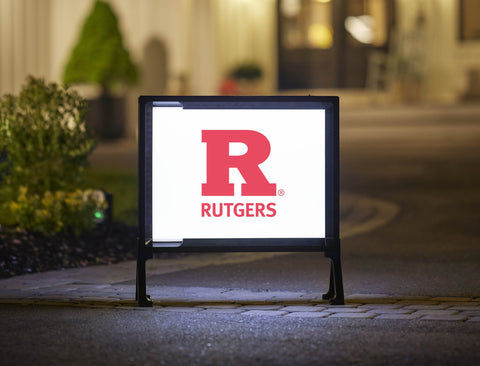 Rutgers R Red Mark White Yard Sign