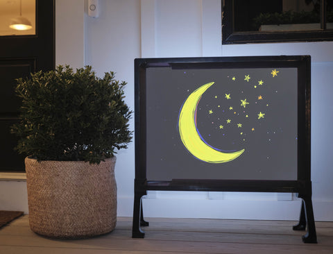 Twinkle Moon Night Sketch Yard Sign