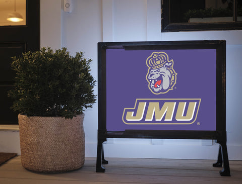 Purple JMU Duke Dog Head Yard Sign