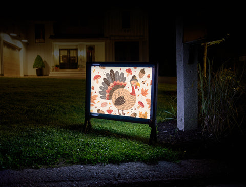 Thanksgiving Pilgrim Turkey Yard Sign