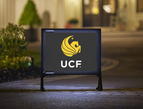 UCF Institutional Mark Black Lumilawn Sign