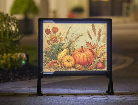 Vintage Fall Still Life Artistic Lumilawn Sign