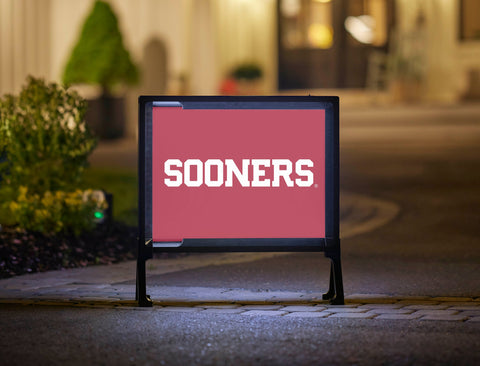 Oklahoma Sooners Wordmark Crimson Yard Sign