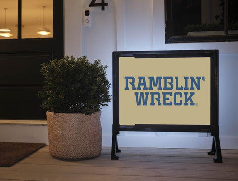 Georgia Tech Ramblin' Wreck Wordmark Gold Yard Sign