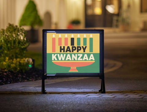 Happy Kwanza Kinara Lumilawn Sign