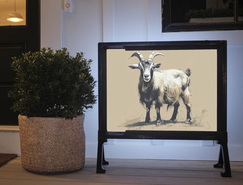 Artistic Goat Sketch Animal Yard Sign