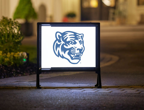 Memphis Tiger Head White Yard Sign