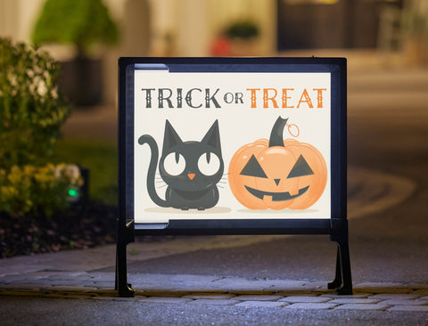 Trick Or Treat Cute Cat Halloween Yard Sign