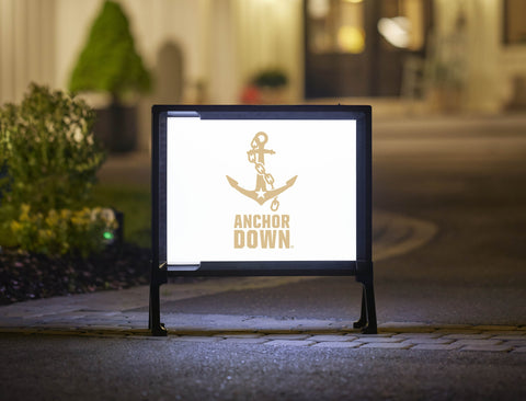 Vanderbilt University Anchor Down White Lumilawn Sign