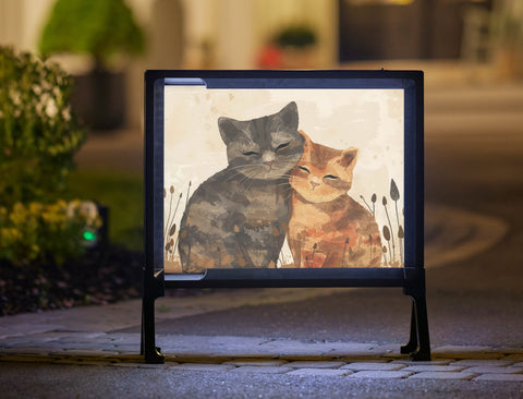 Cuddling Cats Calming Yard Sign