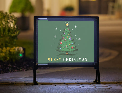 All Green Christmas Tree Yard Sign