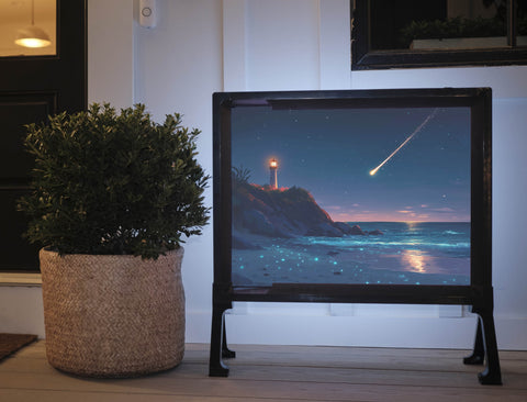 Light House Shooting Star At Dusk Yard Sign