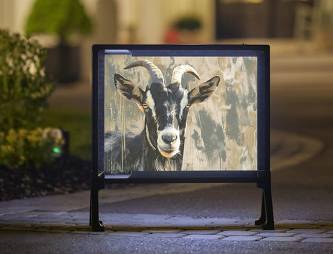 Goat's Eye Portrait Animal Yard Sign