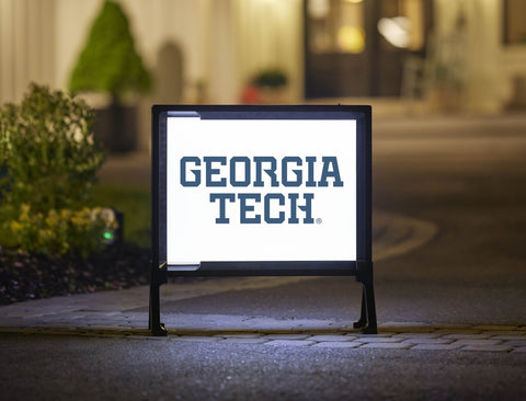 Georgia Tech Wordmark White Lumilawn Sign