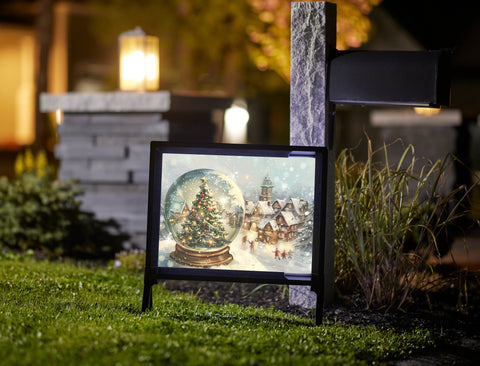 Snow Globe In The Town Holiday Yard Sign