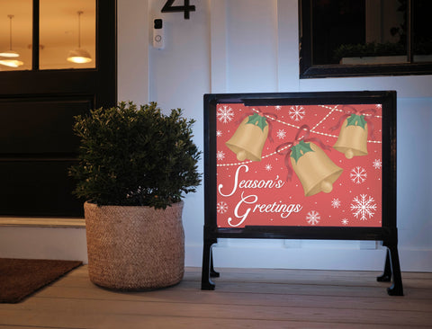 Seasons Greetings Bells Yard Sign