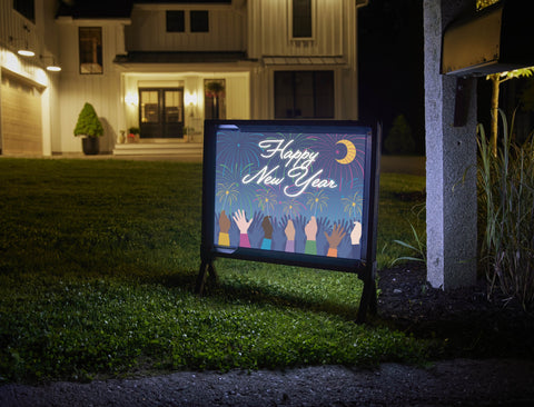 New Years Eve Gathering Yard Sign