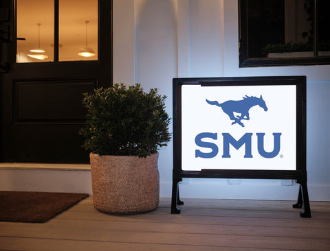 SMU Mustang Blue Lumilawn Sign