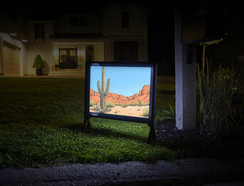 Desert Cactus Clear Day Landscape Yard Sign