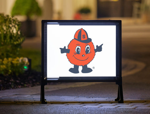 Syracuse Big Orange Mascot White Yard Sign