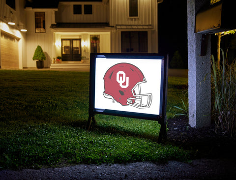 Oklahoma Helmet Mark White Lumilawn Sign