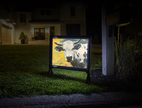 Artsy Cow Collage Animal Yard Sign