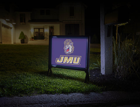 Purple JMU Duke Dog Head Yard Sign