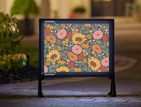 Harvest Bloom Sunset Pattern Lumilawn Sign