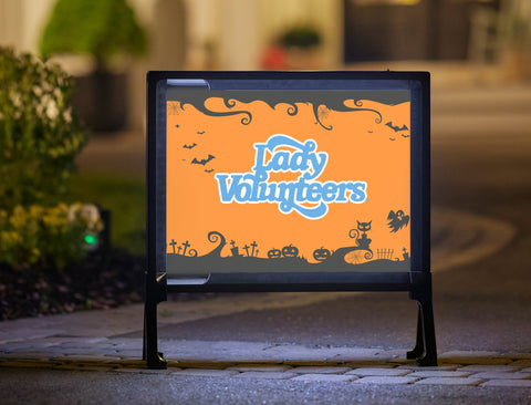 Halloween Lady Volunteers Tennessee Orange Yard Sign