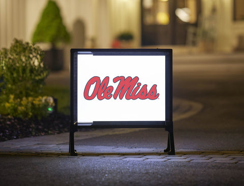 Mississippi Ole Miss Horizontal White Lumilawn Sign