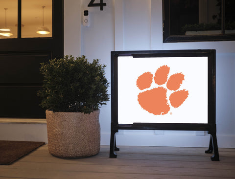 Clemson Paw Print White Yard Sign