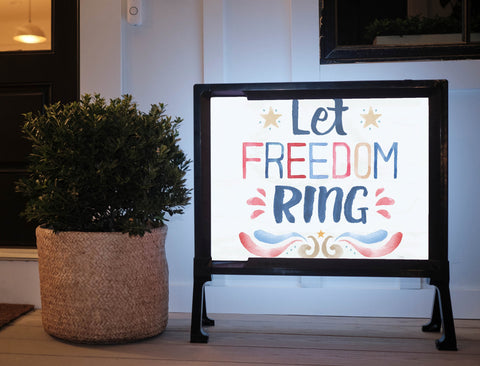 Let Freedom Ring Patriotic Lumilawn Sign