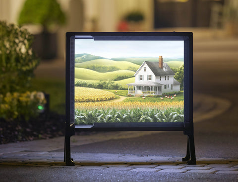 Country Cornfield House Landscape Yard Sign