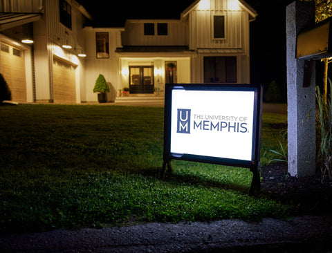 University of Memphis UM White Lumilawn Sign