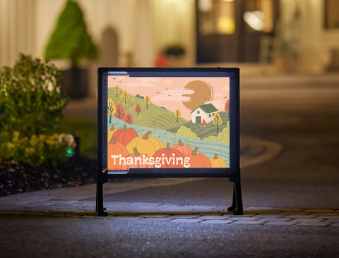 Thanksgiving Scene Lumilawn Sign