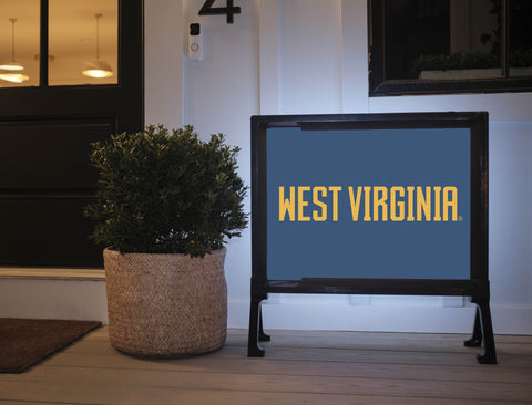 West Virginia Wordmark Blue Yard Sign