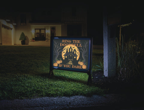 Ring The Doorbell, If You Dare Halloween Yard Sign