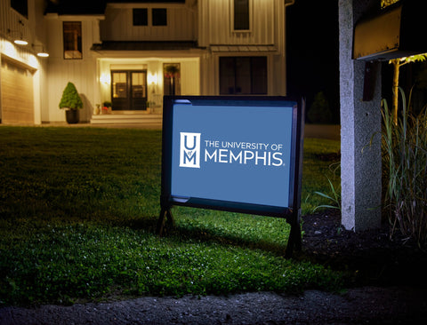 Memphis UM Wordmark Blue Yard Sign