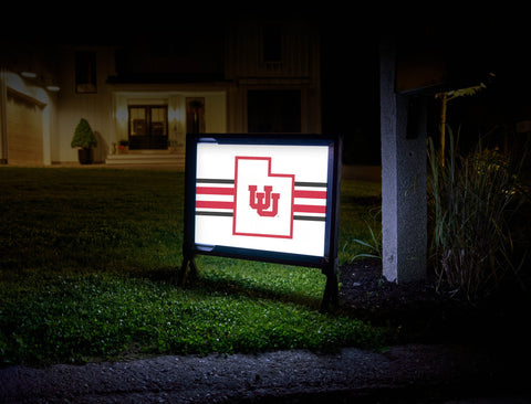 University of Utah State Outline White Yard Sign