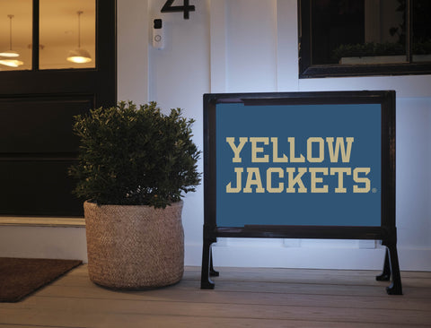 Georgia Tech Yellow Jackets Wordmark Navy Yard Sign