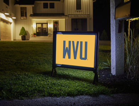 West Virginia WVU Wordmark Gold Yard Sign